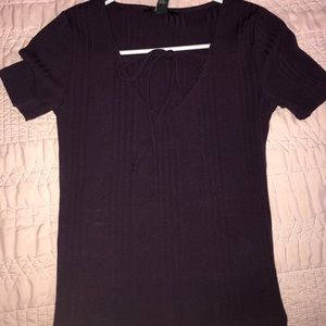 Purple tie up shirt from Forever 21